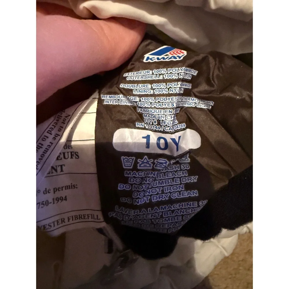 K-Way Puffer‎ Jacket Youth 10Y Olive Green Jacques Thermo Light Hooded Quilted